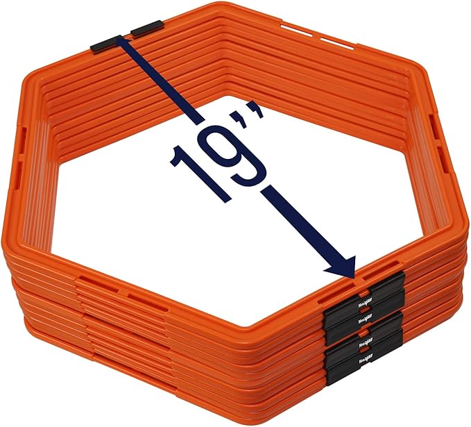 Yes4All Hex Agility Rings/Speed Rings with Carrying Bag – Hexagon Rings, Agility Hurdles for Agility Footwork Training