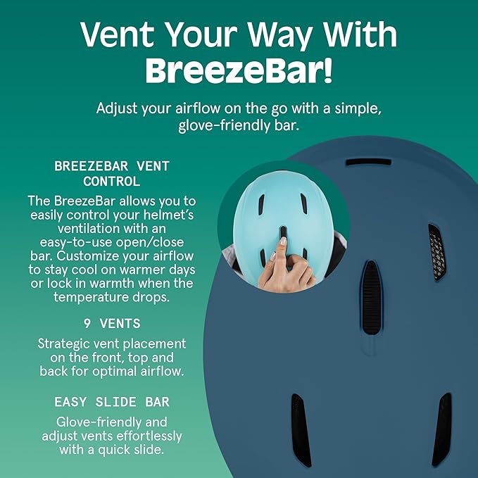 Retrospec Zephyr Ski Helmet - Snowboard Helmet for Adults & Youth - Adjustable Fit with Breathable Vents for Men, Women, Boys and Girls