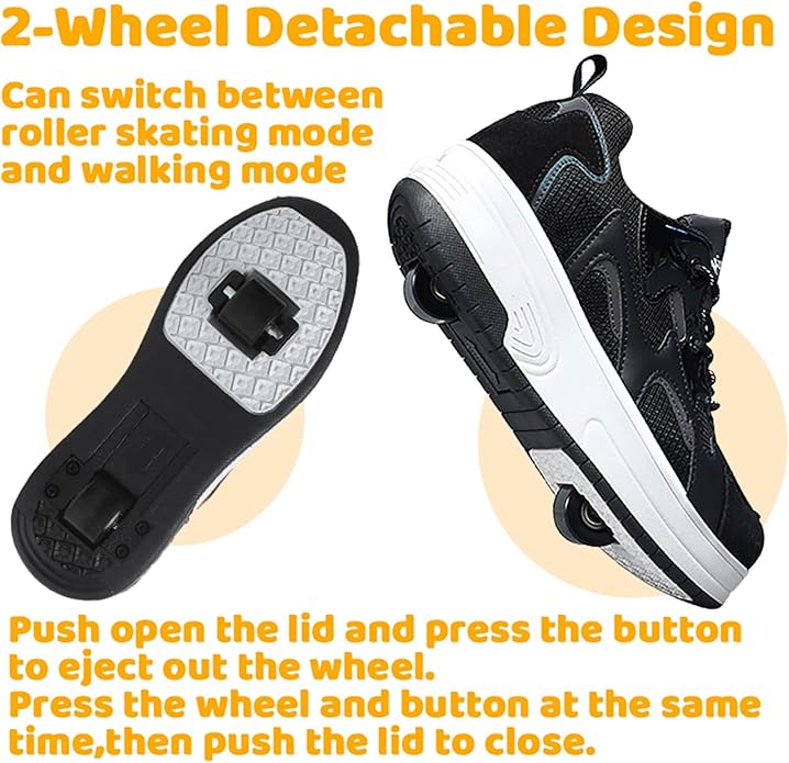 Wooowyet Roller Skate Shoes for Kids Boys Girls Rechargealbe Wheels Sneakers Fashion Roller Wheeled