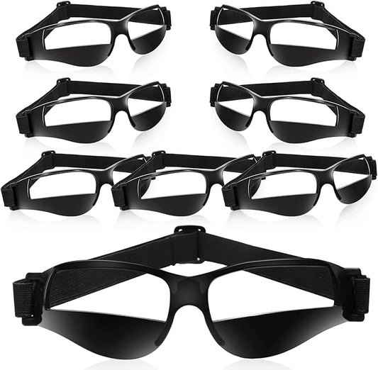 Weewooday 8 Pack Basketball Dribbling Goggles Adjustable Sport Training Glasses Black Dribble Goggles for Basketball Training Equipment for Men