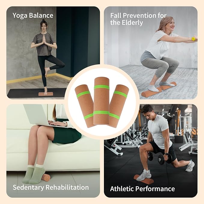 Cork Balance Board Ankle Stability Trainer, Textured Natural Cork Foot Strengthener for Mobility Support and Fall Protection, Balance Board for Foot Function