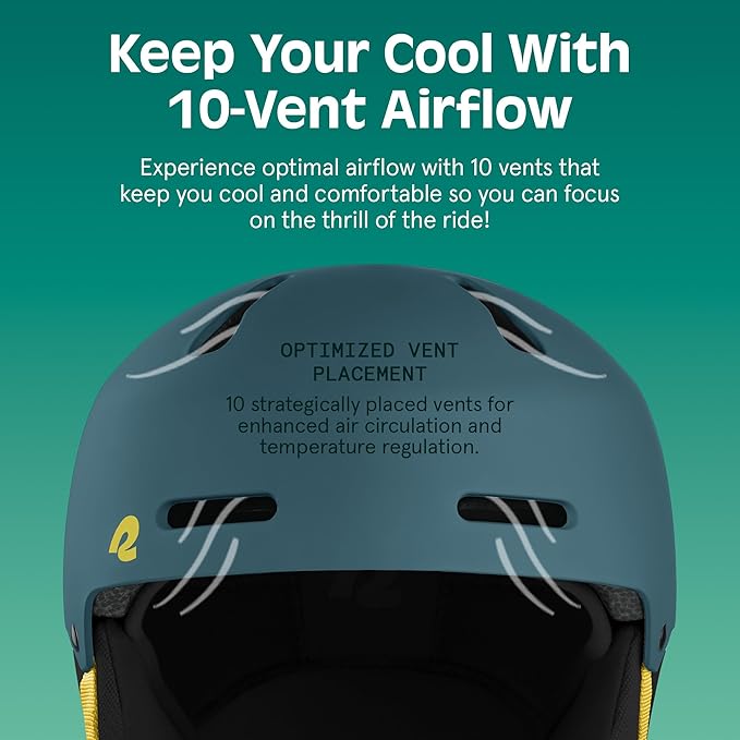 Retrospec Comstock Ski Helmet - Snowboard Helmet for Adults & Youth - Adjustable Fit Snow Helmet with Protective Shell and Breathable Vents for Men, Women, Boys & Girls