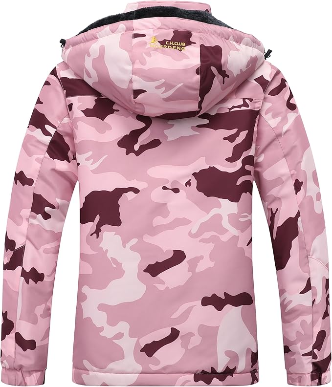 MOERDENG Women's Waterproof Ski Jacket Warm Winter Snow Coat Mountain Windbreaker Hooded Raincoat Jacket