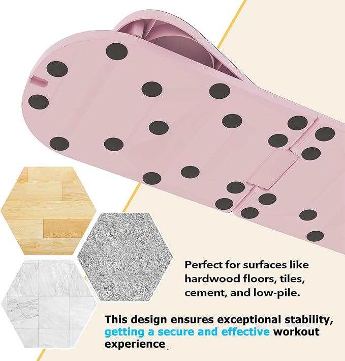 Pilates Board, 6 in 1 Pilates Reformer Set, Foldable Pilates Reformer Machine with Resistance Bands & Ab Trainer for Home Workout, Portable Pilates Board for Women