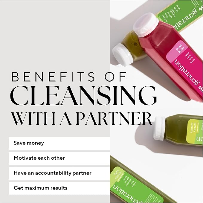 Raw Generation Cleanse for 2 – Two 5-Day Lower Sugar Cleanses for You & A Partner | Boost Digestion & Eliminate Bloating | Less Sugar & 35gProtein Daily | Gut, Colon, Liver