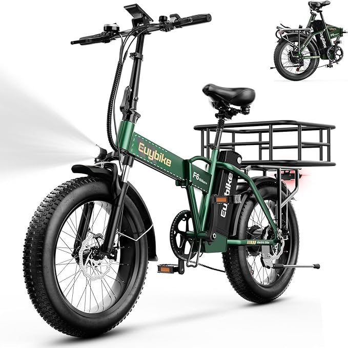 Foldable Electric Bike for Adults, 30+MPH, 48V 20Ah Removable Battery up to 80Miles, 20" Fat Tire Peak 1000W Motor Dirt Ebike Adult Electric Bicycle for City Commute Beach Mountain Adventurous E Bike