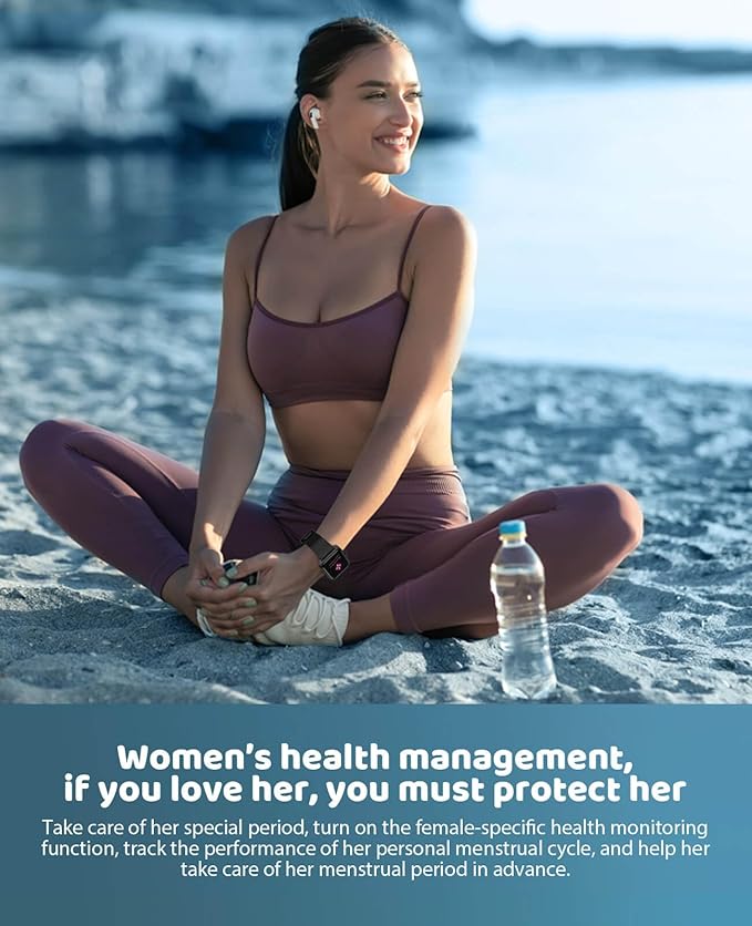 Smart Watch for Men Women with SOS Emergency Alert, 1.91" GPS Watcher with 100+ Sports Modes, Blood Pressure/Blood Oxygen/Heart Rate/Sleep Monitor, IP68 Waterproof Smartwatch for Android iOS