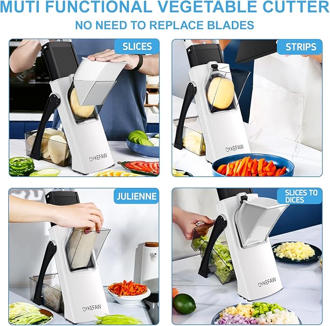 Spiralizer slicer & Mandoline Slicer for kitchen, Adjustable Thickness.Veggie Slicer, vegetable slicer, Potatoes chopping, Veggie Dicer, Zucchini, Faster Kitchen Slicer for Meal Prep(Black)