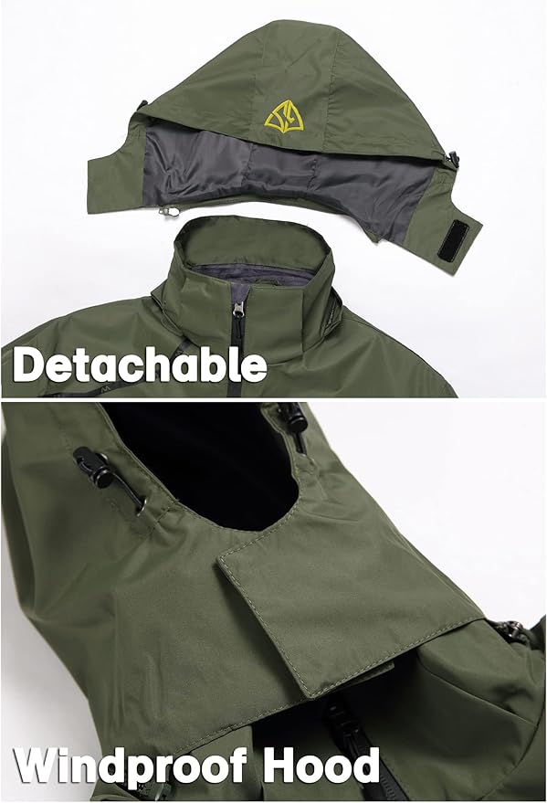 GIISAM Mens Windproof Jacket Waterproof Lightweight Mountain Sport Jacket for Men Hooded Windbreaker Raincoat