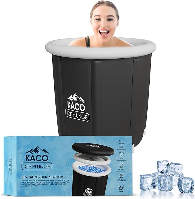 Ice Plunge Tub – Large Insulated Ice Bath for Cold Water Therapy – 100 Gallon Portable Ice Barrel for Athletes, Recovery & Wellness – Durable PVC, Easy Setup, Leakproof & Spacious