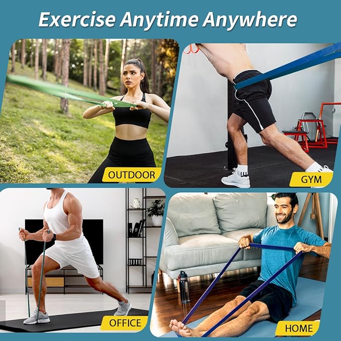 WHATAFIT Resistance Bands, Pull Up Assistance Bands, Exercise Bands, Workout Bands Set for Men and Women Home Fitness, Body Stretching, Strength Training, Physical Therapy