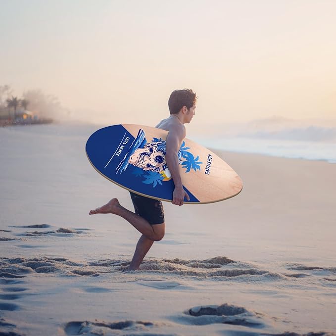 seething 35 Inch Skimboard with High Gloss Coat Wood Skim Board for Beginners,Kids, Teenagers, Adults and All Skimming