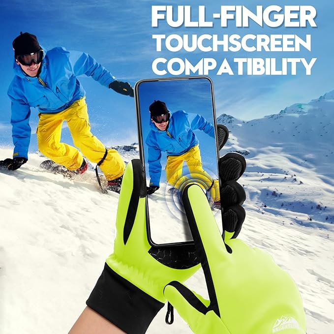 Bruvoalon Winter Gloves for Women & Men, 3M Thermal Insulation, Lycra Fabric, Windproof, Touchscreen, Anti-Slip, Cold Weather