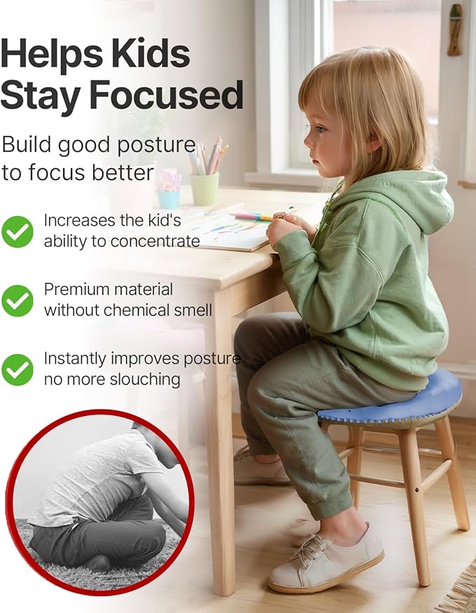 Wobble Cushion-Stability Wiggle Seat with Pump,Balance Disc for Yoga Core Training, Posture Correction, Sensory Focus, Wobble Seat for Office or Classroom Use