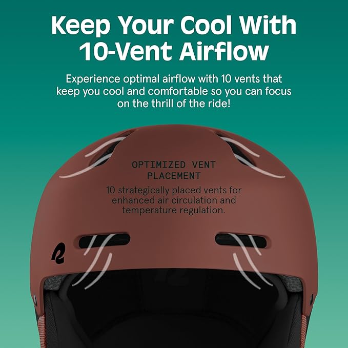 Retrospec Comstock Ski Helmet - Snowboard Helmet for Adults & Youth - Adjustable Fit Snow Helmet with Protective Shell and Breathable Vents for Men, Women, Boys & Girls