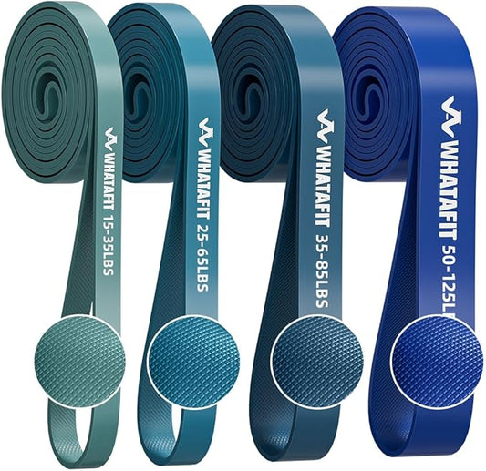 WHATAFIT Resistance Bands, Pull Up Assistance Bands, Exercise Bands, Workout Bands Set for Men and Women Home Fitness, Body Stretching, Strength Training, Physical Therapy