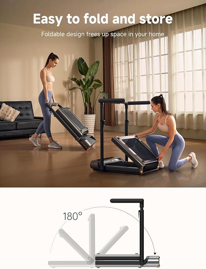 WALKINGPAD R Series Folding Treadmill, 2 in 1 Walking Pad Under Desk Treadmill for Home and Office, Compact Foldable Design with App Control and LED Display, Spacious Belt for Walking or Running