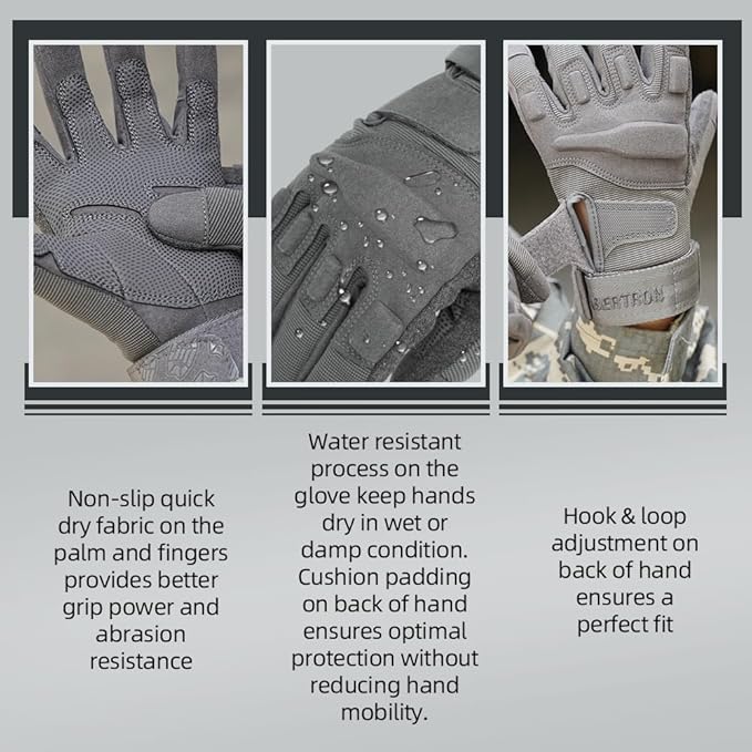 Seibertron Adult Or Youth S.O.L.A.G Sports Outdoor Water Resistant Full Finger Touchscreen Gloves