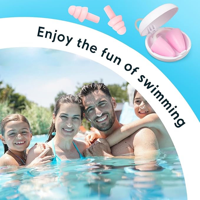 Painless Nose Plugs for Swimming,Nose Plugs for Swimming for Kids (Age 6+) and Adults, Ensure Comfort and Safety in The Water