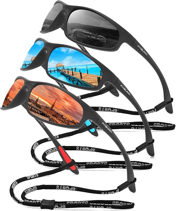 FAGUMA Polarized Sports Sunglasses For Men Cycling Driving Fishing UV400 Protection