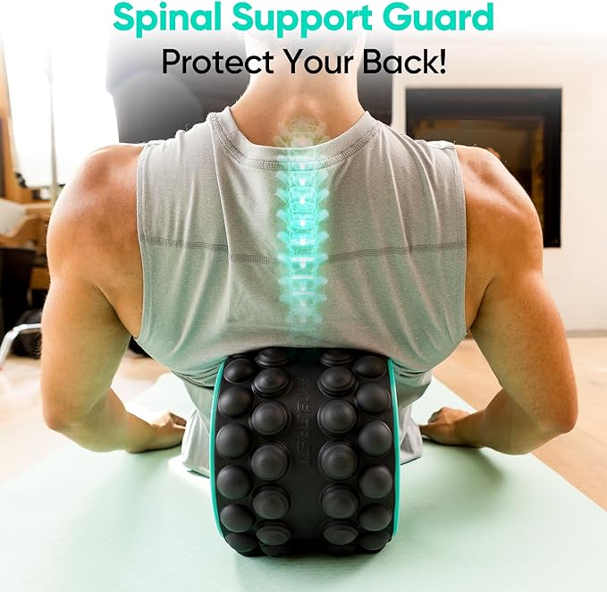 FitBeast Back Roller, Back Wheel Foam Roller - Targeted Muscle Roller for Deep Tissue Massage, Back Stretcher