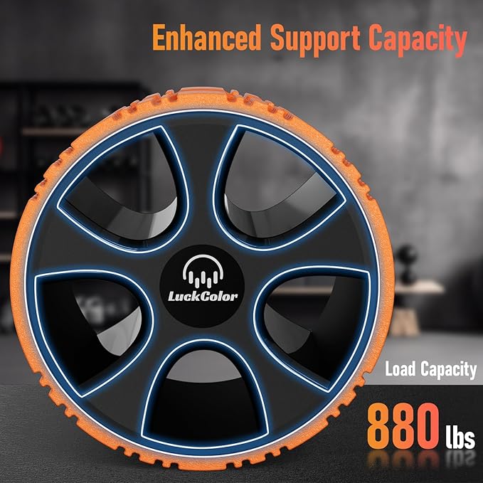 Back Roller, Back Wheel Targeted Back Pain Relief, Yoga Wheel Muscle Massage, Foam Roller for Trigger Point Therapy Physical, Stretching & Exercise, 880lbs Capacity, 10 Inch (Orange+Black)