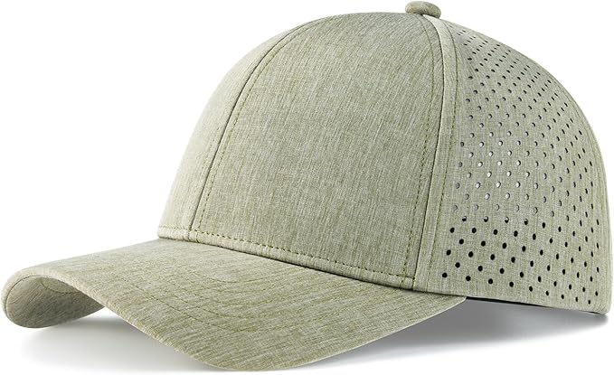 VOBOOM Men Snapback Trucker Hat, Baseball Cap for Breathable Side Laser Cut Holes