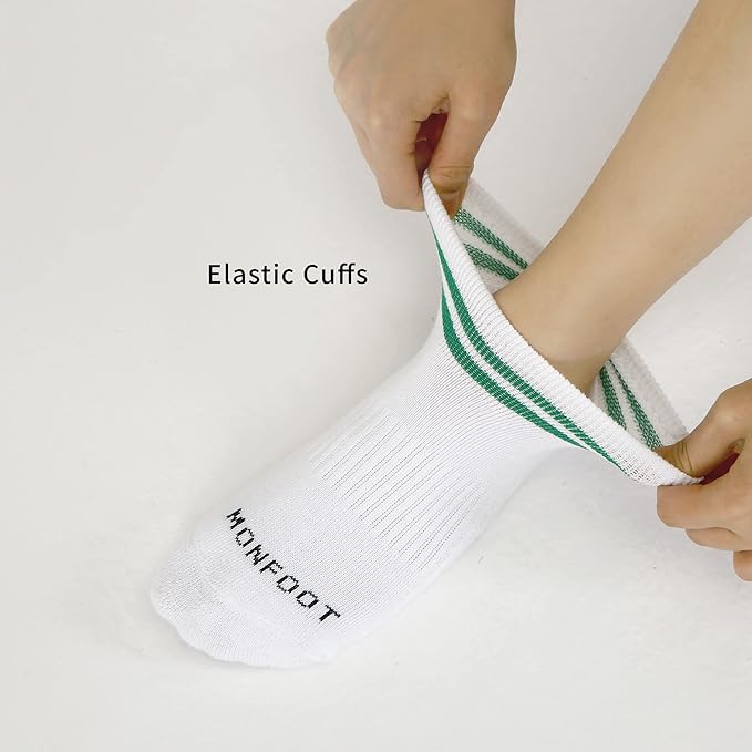 MONFOOT Men's/Women's 6 Pairs Daily Cushion Comfort Fit Performance Quarter Ankle Socks Multipack