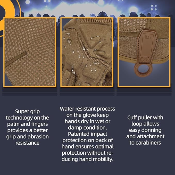 Seibertron Adult Or Youth S.O.L.A.G Sports Outdoor Water Resistant Full Finger Touchscreen Gloves