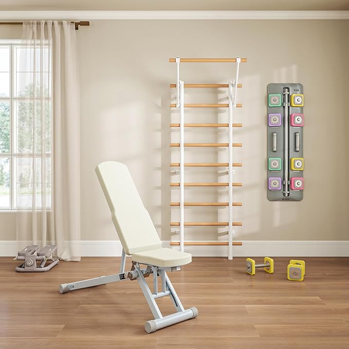 DHT Adjustable Weight Bench for Full Body Workout, Heavy Duty Foldable Bench Press for Home Gym Strength Training, Incline Decline Flat Utility Workout Bench with Fast Adjustment