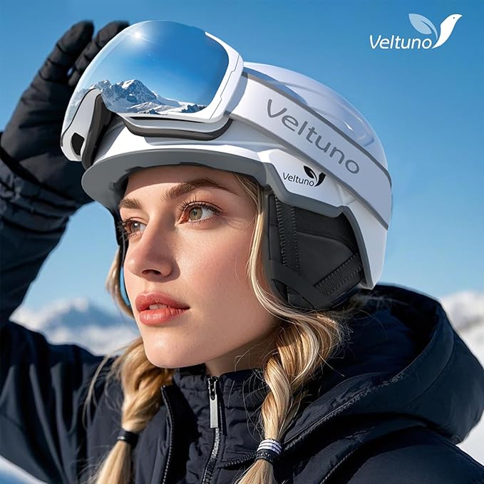 Ski Helmet for Women, Men & Youth, Snowboard Helmet with 7 Individual Air Vents, Snow Helmet with ABS PC Shell, EPS Foam, Dial Fit, Removable Fleece Liner and Ear Pads, Goggles Compatible