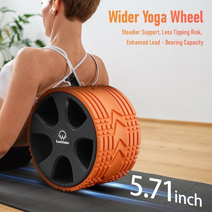 Back Roller, Back Wheel Targeted Back Pain Relief, Yoga Wheel Muscle Massage, Foam Roller for Trigger Point Therapy Physical, Stretching & Exercise, 880lbs Capacity, 10 Inch (Orange+Grey)