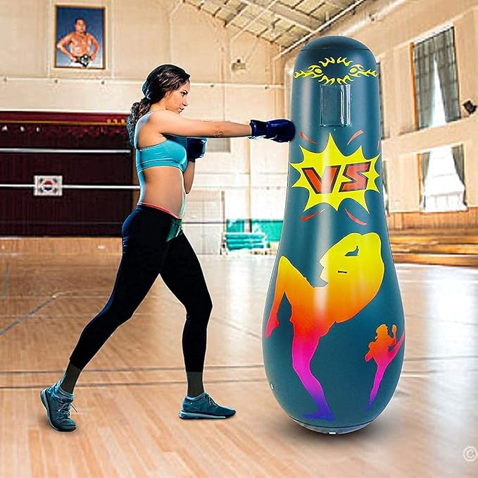 Punching Bag for Kids, Free Standing Boxing Bag for Bounce Back Focus Punching Bag for Practicing Karate, Taekwondo, De-Stress Boxing Bag for Kids.