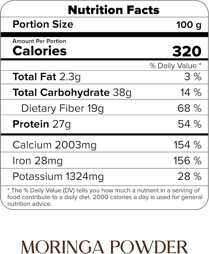 USDA Organic Moringa Powder 1 lb – Premium Moringa Oleifera Leaf Powder | Non-GMO, Gluten-Free, Vegan Superfood – Raw, Pure, Nutrient-Rich Moringa for Smoothies, Cooking & Baking