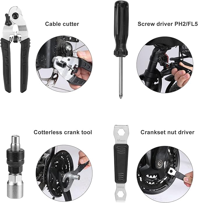 Swiss+Tech 30 Piece Bike Repair Tool Kit, Bicycle Maintenance Tool Set with Storage Case, Bike Accessories for Mountain/Road/Park Bike