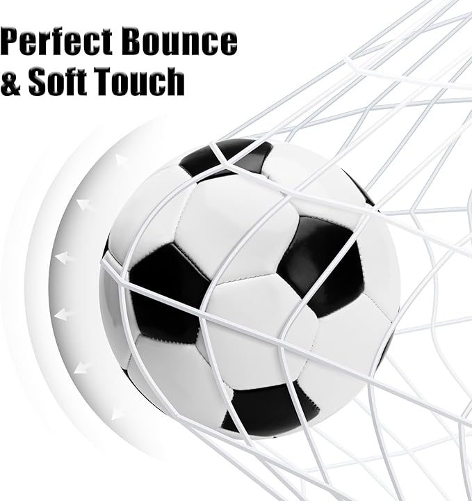 Soccer Ball Size 2 Size 3 Size 4 Size 5 with Pump - Single, 2 or 3 Pack - Official Size & Weight - Classic Indoor Outdoor Soccer Long-Lasting - Ideal Gift for Toddler Kids Boys Girls Youth Adult