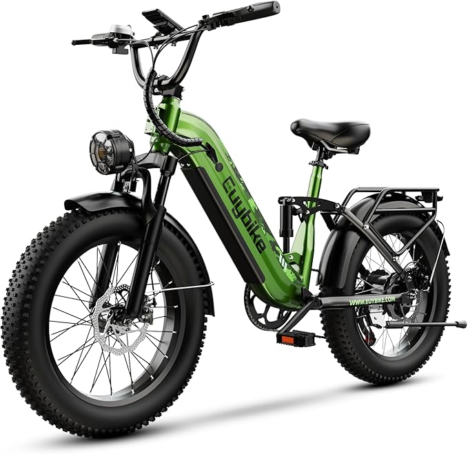 Electric Bike for Adults 1400W Peak, 48V 20AH(960WH) Removable Battery, 20"x4" Fat Tire Full Suspension 80 Miles Range Step-Thru 30+MPH Hunting Ebike, 7-Speed Dual Brakes Electric Bicycle