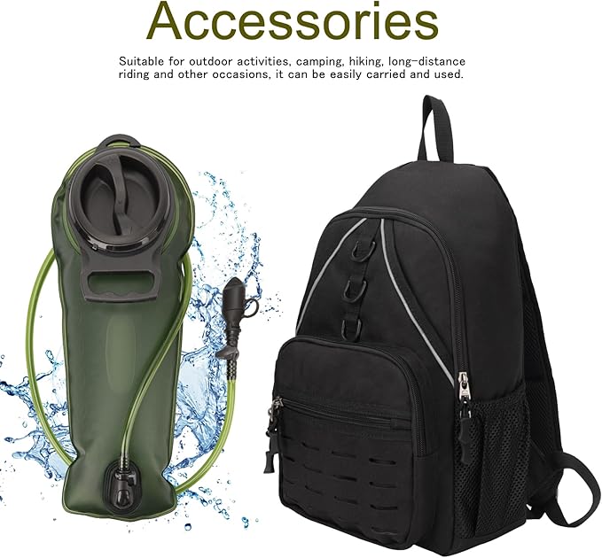 Small Hiking Backpack,Lightweight Water Backpack with 2L Water Bladder Phone Pocket Hydration Pack for Cycling Climbing Biking