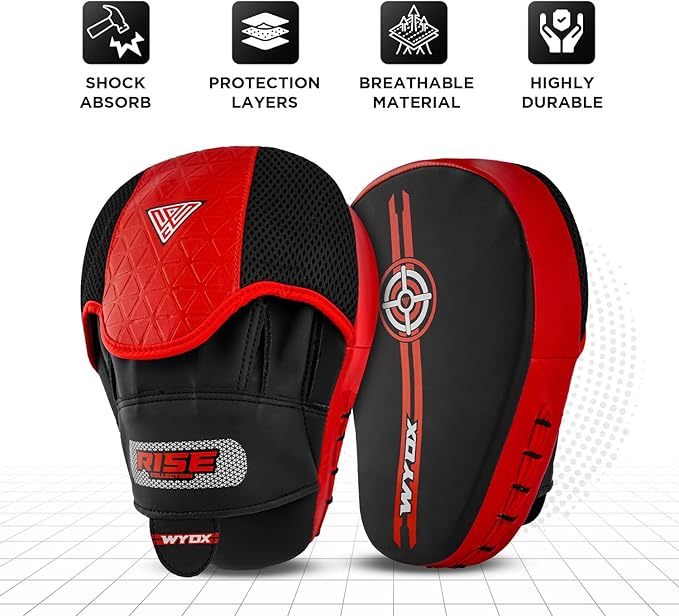 WYOX Curved Boxing Punch Mitts β Boxing Pads Training Set, Punching Mitts for Adults, Kickboxing Pads, Muay Thai Pads, Karate Pads, MMA Training Equipment, Martial Arts Focus Pads