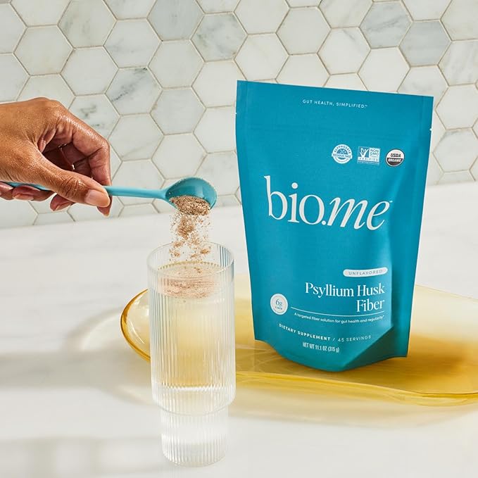 Psyllium Husk Fiber Unflavored (6g Per Serving) - Gluten-Free Fiber Supplement for Women & Men - Psyllium Husk Powder for Healthy Digestion, Bowel Regularity & Bloating Relief - 45 Servings