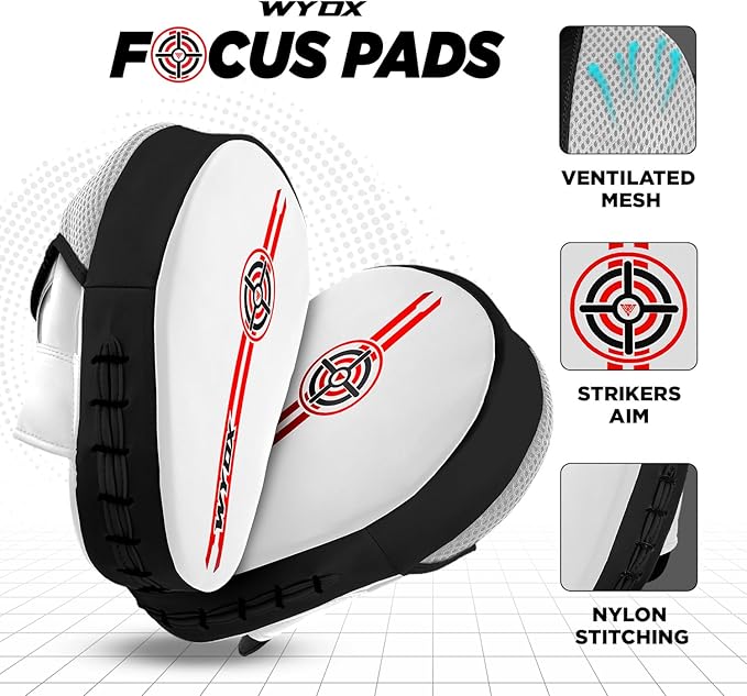 WYOX Curved Boxing Punch Mitts β Boxing Pads Training Set, Punching Mitts for Adults, Kickboxing Pads, Muay Thai Pads, Karate Pads, MMA Training Equipment, Martial Arts Focus Pads