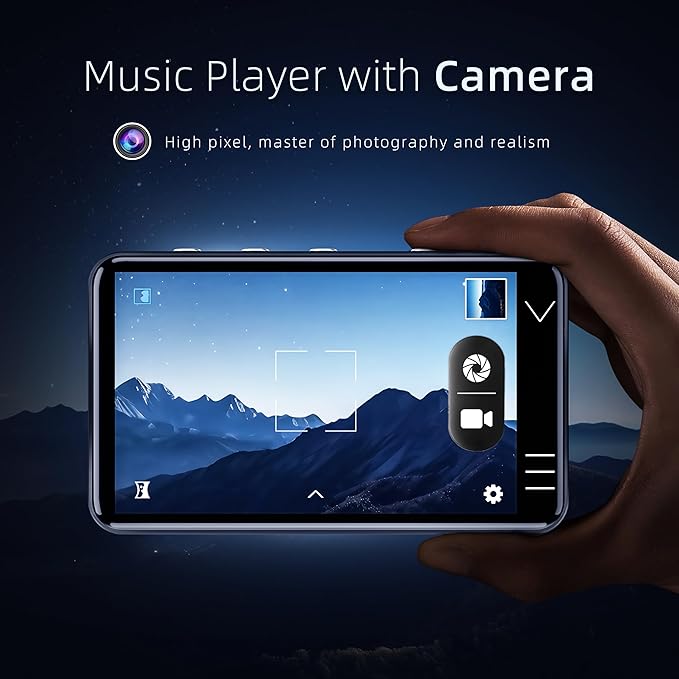 MP3 Player with Bluetooth and WiFi, Music Player with Camera Spotify Pandora,Amazon Music, 4" Touch Screen Android MP4 Player with Speaker 144GB MP4 & MP3 Player for Travel Sport