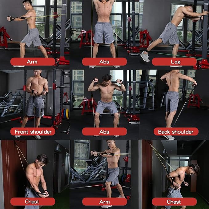 WHATAFIT Resistance Bands, Exercise Bands,Resistance Bands for Working Out, Work Out Bands with Handles for Men and Women Fitness, Strength Training Home Gym Equipment