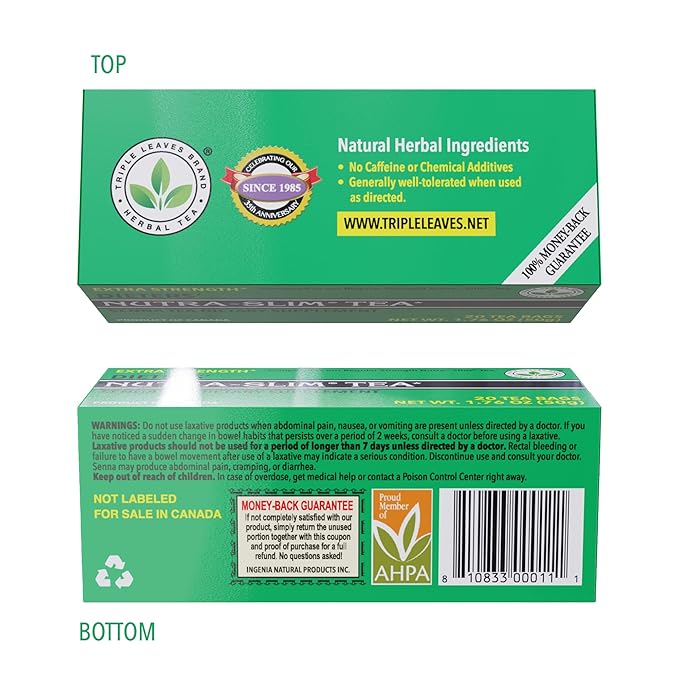 Triple Leaves Brand Nutra-Slim Tea (20 Tea Bags), Extra Strength Dieters’ Tea