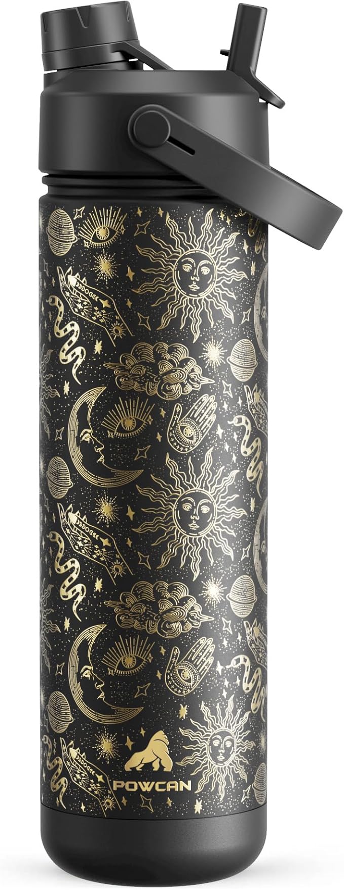 26 oz Insulated Water Bottle with 2-in-1 Straw and Spout Lid, Keep Cold 24H, Leak-Proof, Fits in Car Cup Holder, Stainless Steel Water Bottle for Sports, Travel, and School (Twilight Cosmos)