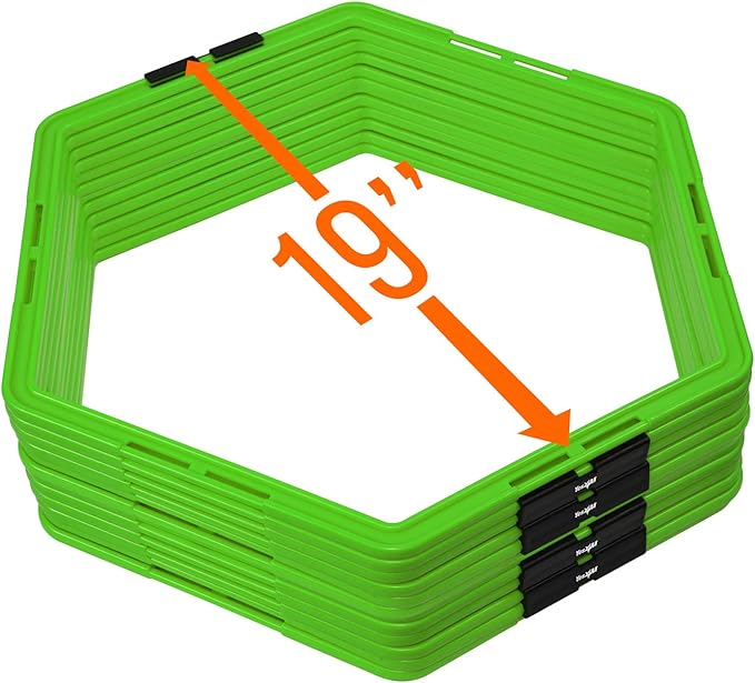 Yes4All Hex Agility Rings/Speed Rings with Carrying Bag – Hexagon Rings, Agility Hurdles for Agility Footwork Training