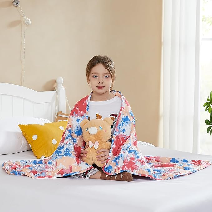 L'AGRATY Weighted Blanket - 36"x48" 3lbs Weighted Blanket Microfiber Material with Glass Beads Small Blanket for All-Season Summer Fall Winter Soft Thick Blanket