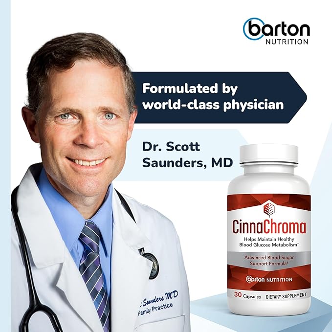 CinnaChroma Capsules - Cinnamon Supplements with 10:1 Extract, Chromium, Vanadium, Selenium, Vitamin D3 & K2 - Natural Sugar Blocker - 30 Capsules, 1 Month Supply