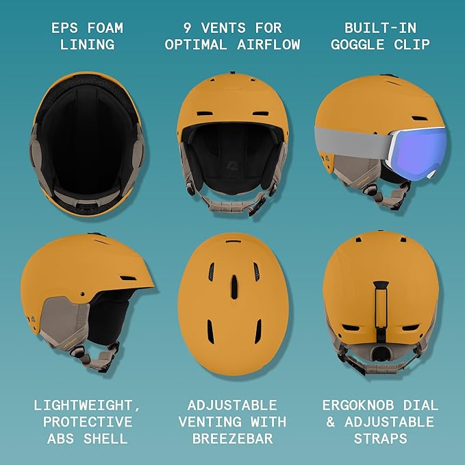 Retrospec Zephyr Ski Helmet - Snowboard Helmet for Adults & Youth - Adjustable Fit with Breathable Vents for Men, Women, Boys and Girls