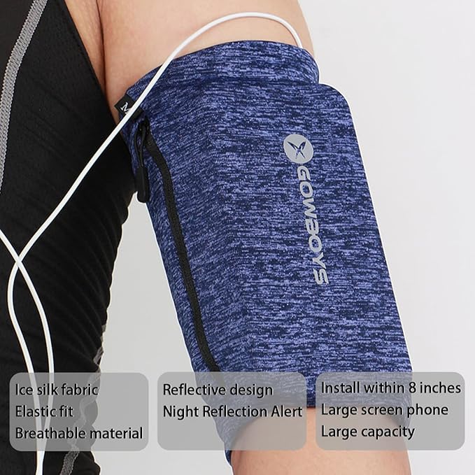 Running Phone Armband for Men Women,Universal Arm Bands for Phones Below 8 Inches,Waterproof Cell Phone Armband for Hiking,Running,Cycling,Climbing(Blue XL)